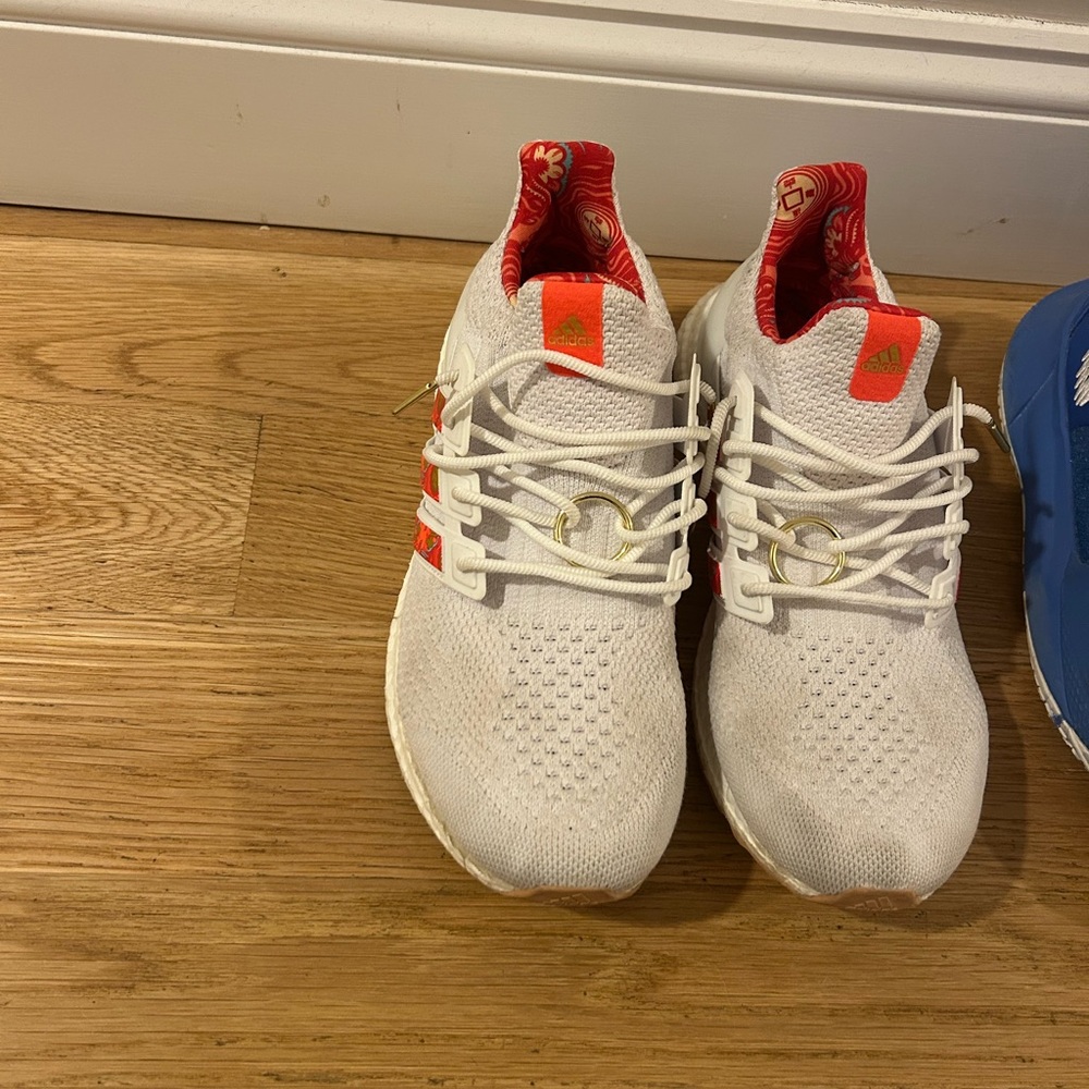 adidas White and Red Athletic Shoes